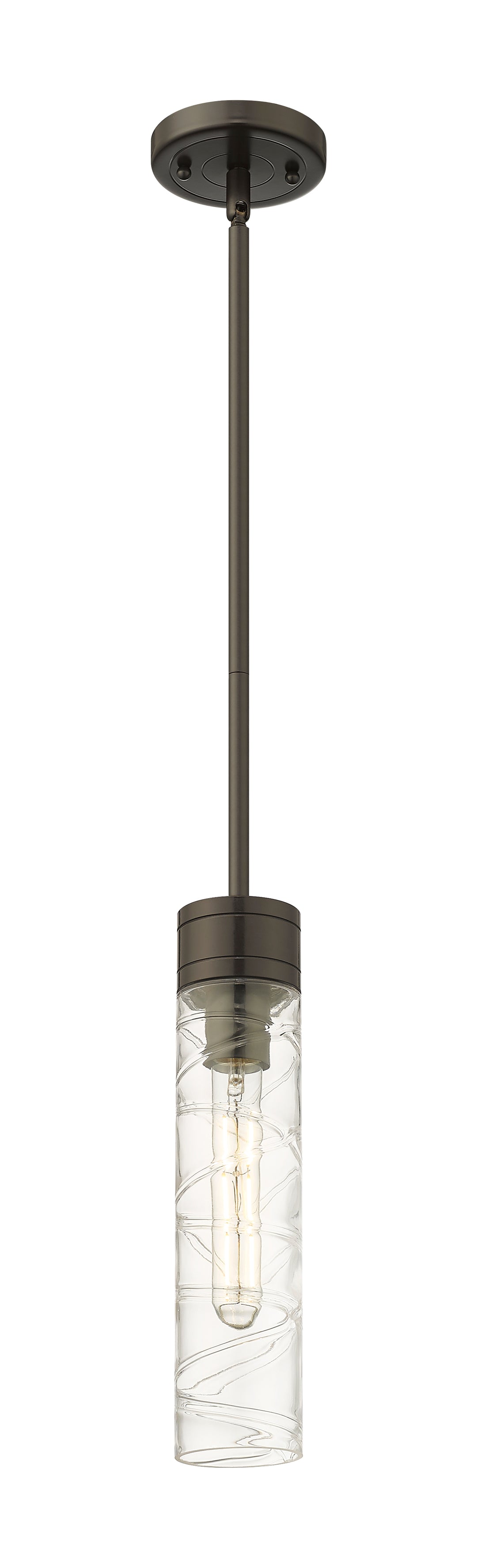 Innovations Lighting Boreas 11" Mini Pendant - Oil Rubbed Bronze Mini-Pendants Innovations Lighting Deco Swirl ; Glass Type: Transparent  