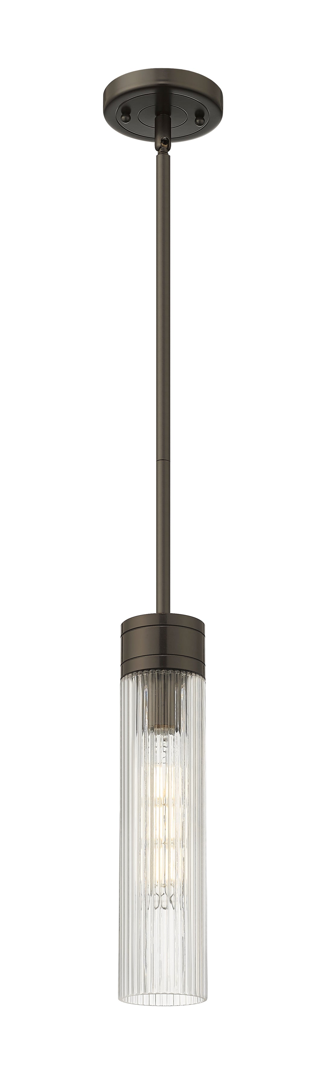 Innovations Lighting Boreas 11" Mini Pendant - Oil Rubbed Bronze Mini-Pendants Innovations Lighting Striped Clear ; Glass Type: Clear  