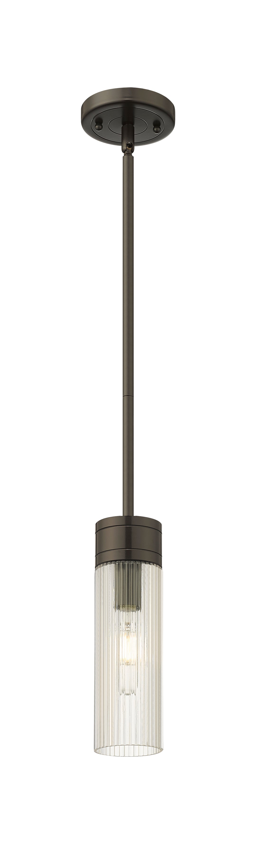 Innovations Lighting Boreas 8" Mini Pendant - Oil Rubbed Bronze Mini-Pendants Innovations Lighting Striped Clear ; Glass Type: Clear  