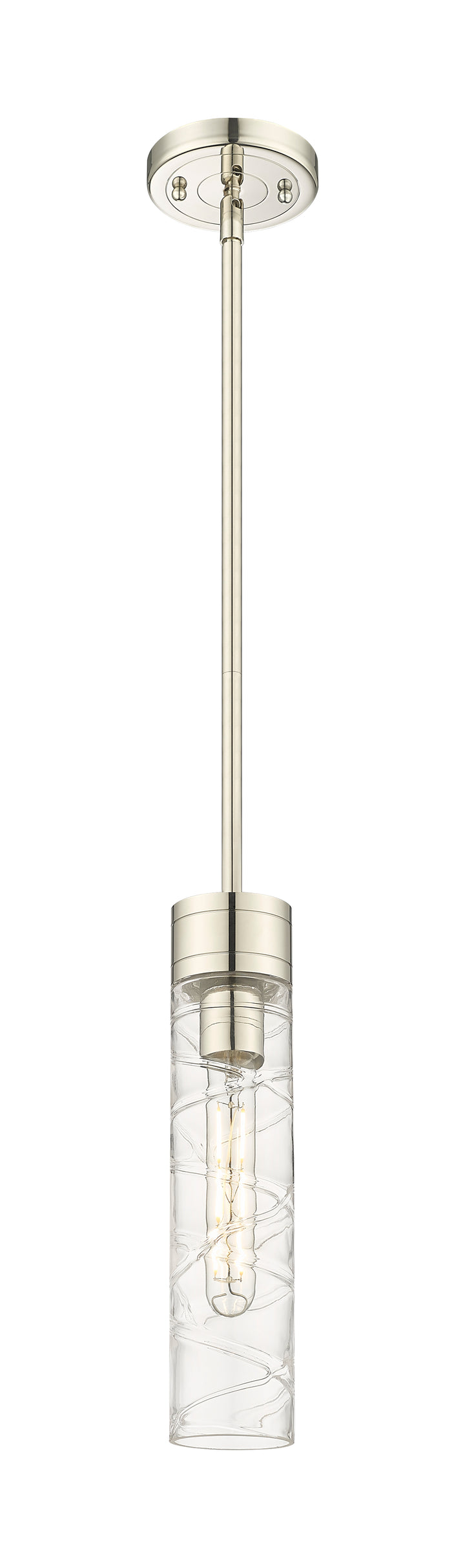 Innovations Lighting Boreas 11" Mini Pendant - Polished Nickel Mini-Pendants Innovations Lighting Deco Swirl ; Glass Type: Transparent  