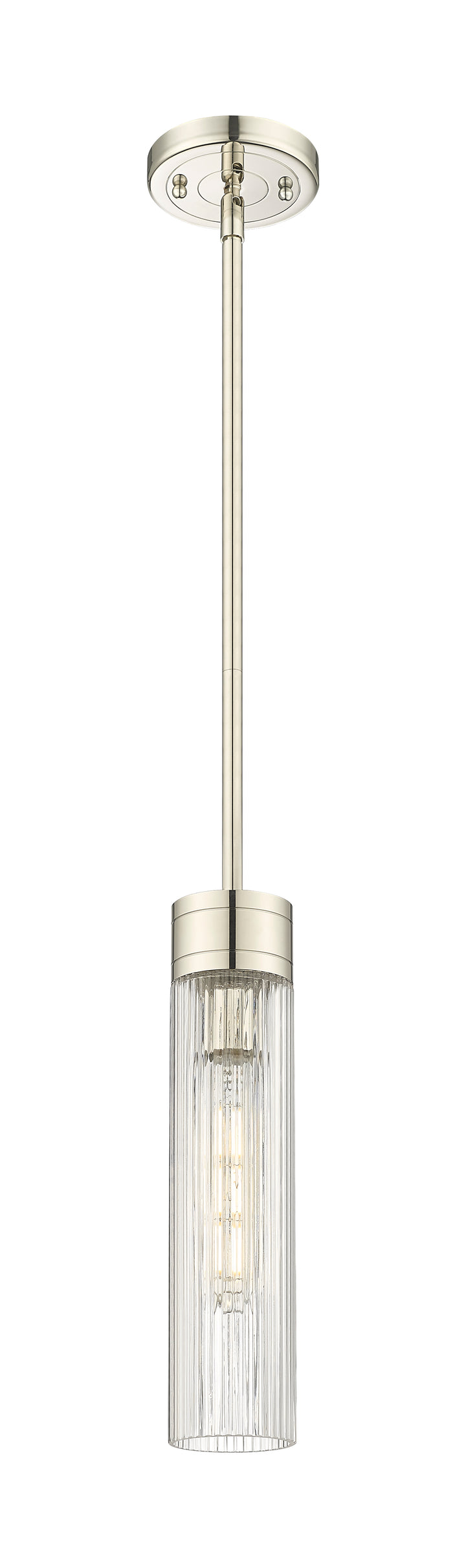 Innovations Lighting Boreas 11" Mini Pendant - Polished Nickel Mini-Pendants Innovations Lighting Striped Clear ; Glass Type: Clear  