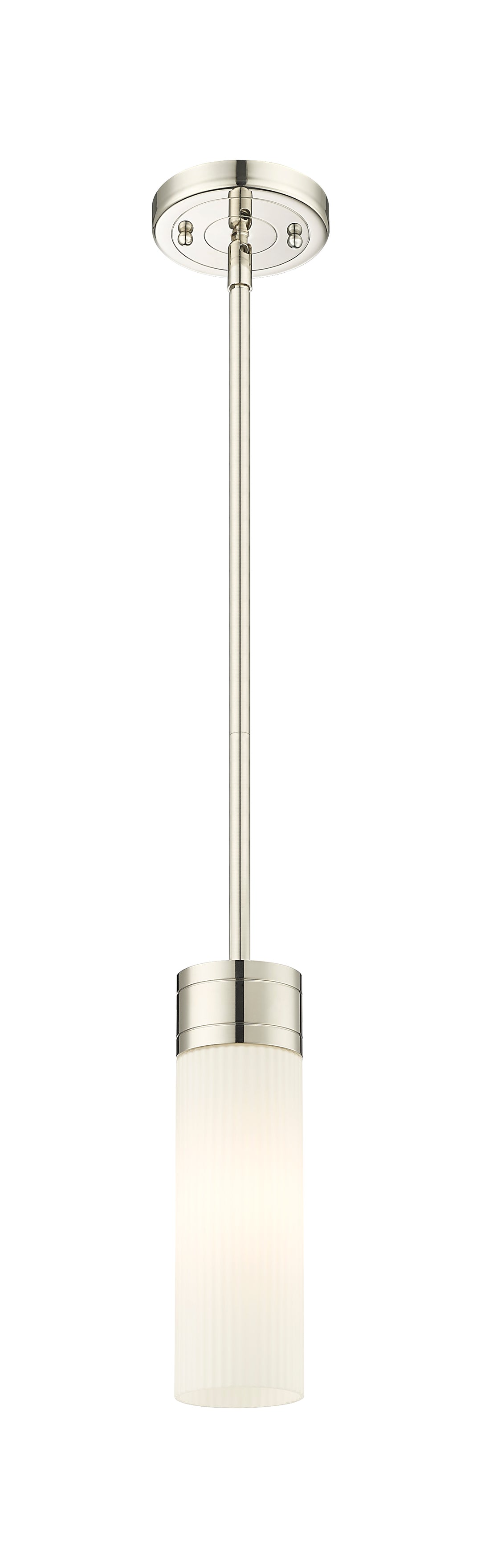 Innovations Lighting Boreas 8" Mini Pendant - Polished Nickel Mini-Pendants Innovations Lighting Striped White ; Glass Type: Frosted  