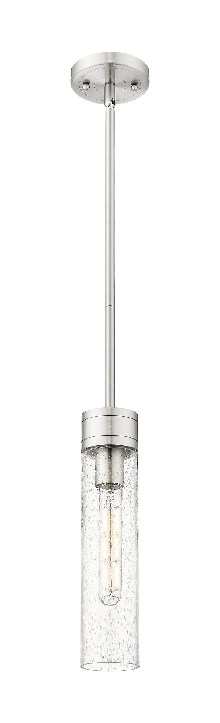 Innovations Lighting Boreas 11" Mini Pendant - Satin Nickel Mini-Pendants Innovations Lighting Seedy ; Glass Type: Seedy  