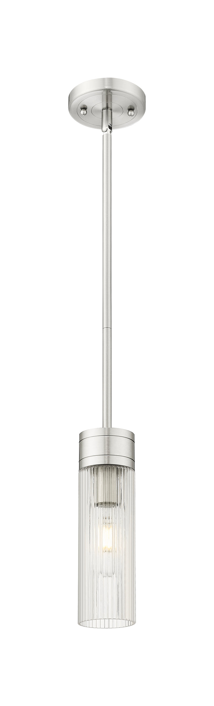 Innovations Lighting Boreas 8" Mini Pendant - Satin Nickel Mini-Pendants Innovations Lighting Striped Clear ; Glass Type: Clear  