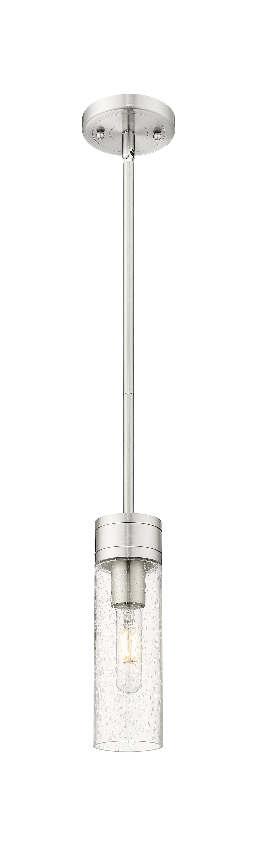 Innovations Lighting Boreas 8" Mini Pendant - Satin Nickel Mini-Pendants Innovations Lighting Seedy ; Glass Type: Seedy  