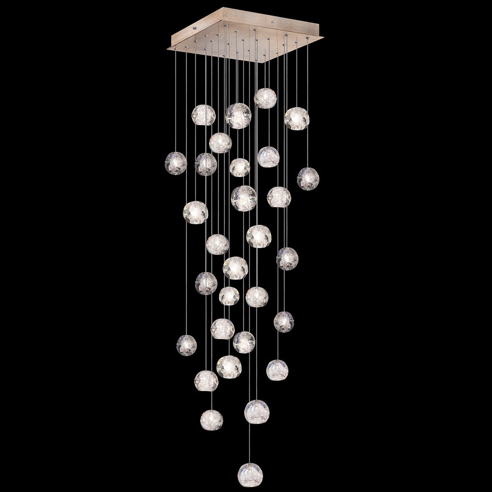 Fine Art Handcrafted Lighting Natural Inspirations 30"W Square Pendant in Mottled Gold Leaf, Nebula (853540-206LD)