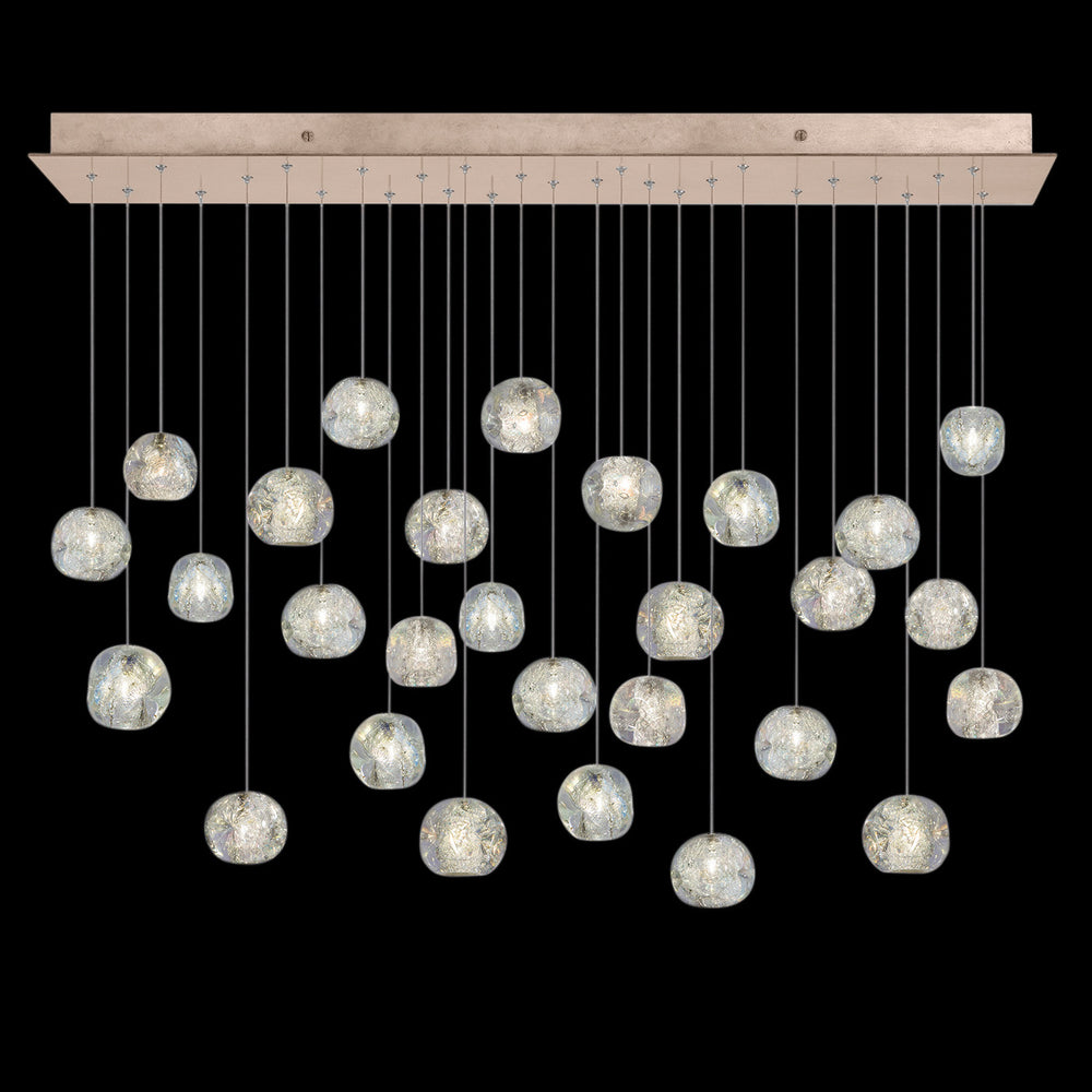 Fine Art Handcrafted Lighting Natural Inspirations 54"W Rectangular Pendant in Mottled Gold Leaf, Nebula (853640-206LD)
