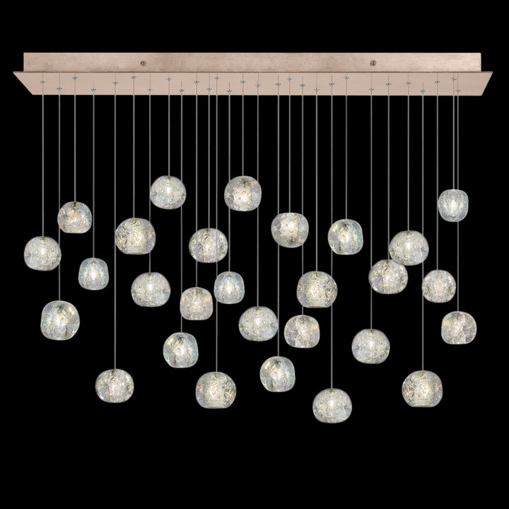 Fine Art Handcrafted Lighting Natural Inspirations 54"W Rectangular Pendant in Mottled Gold Leaf, Nebula (853640-206LD)