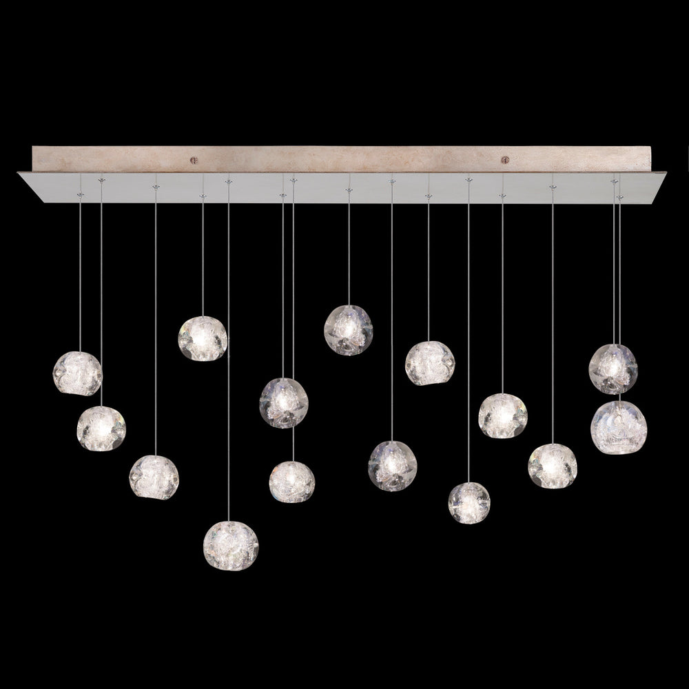Fine Art Handcrafted Lighting Natural Inspirations 48"W Rectangular Pendant in Mottled Gold Leaf, Nebula (853740-206LD)