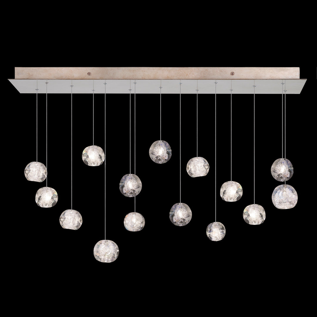 Fine Art Handcrafted Lighting Natural Inspirations 48"W Rectangular Pendant in Mottled Gold Leaf, Nebula (853740-206LD)