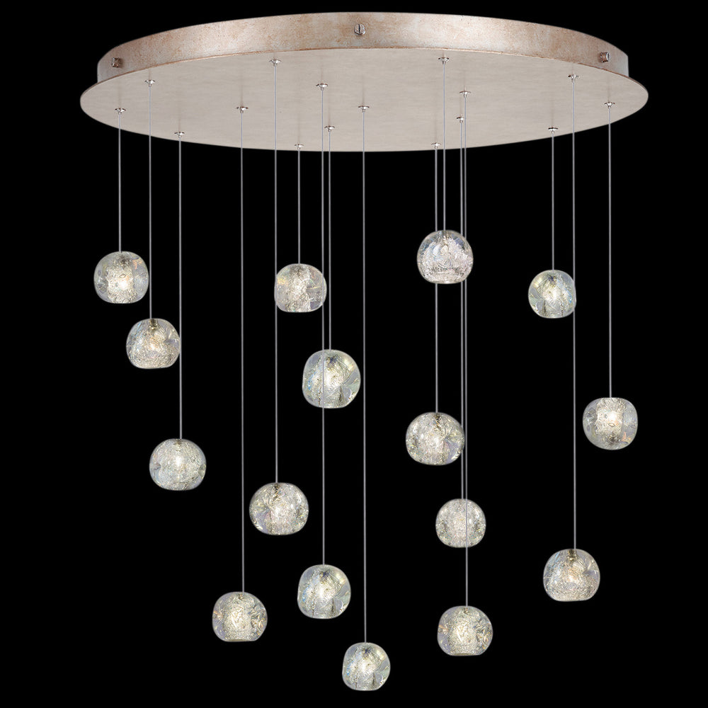 Fine Art Handcrafted Lighting Natural Inspirations 32"W Round Pendant in Mottled Gold Leaf, Nebula (862840-206LD)