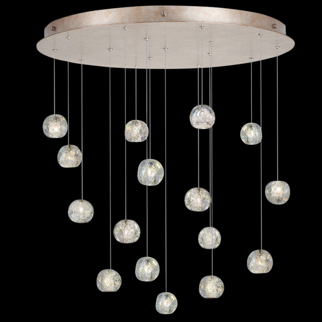 Fine Art Handcrafted Lighting Natural Inspirations 32"W Round Pendant in Mottled Gold Leaf, Nebula (862840-206LD)