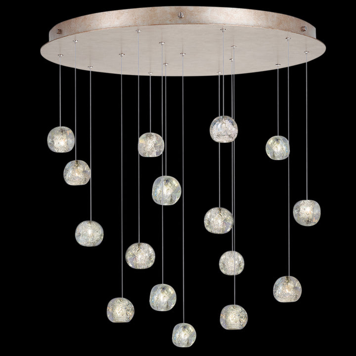 Fine Art Handcrafted Lighting Natural Inspirations 32"W Round Pendant in Mottled Gold Leaf, Nebula (862840-206LD)