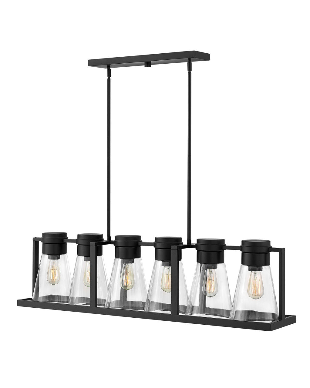 Hinkley Refinery Chandelier Chandeliers Hinkley Black with Clear glass 8.25x43.75x11.25 