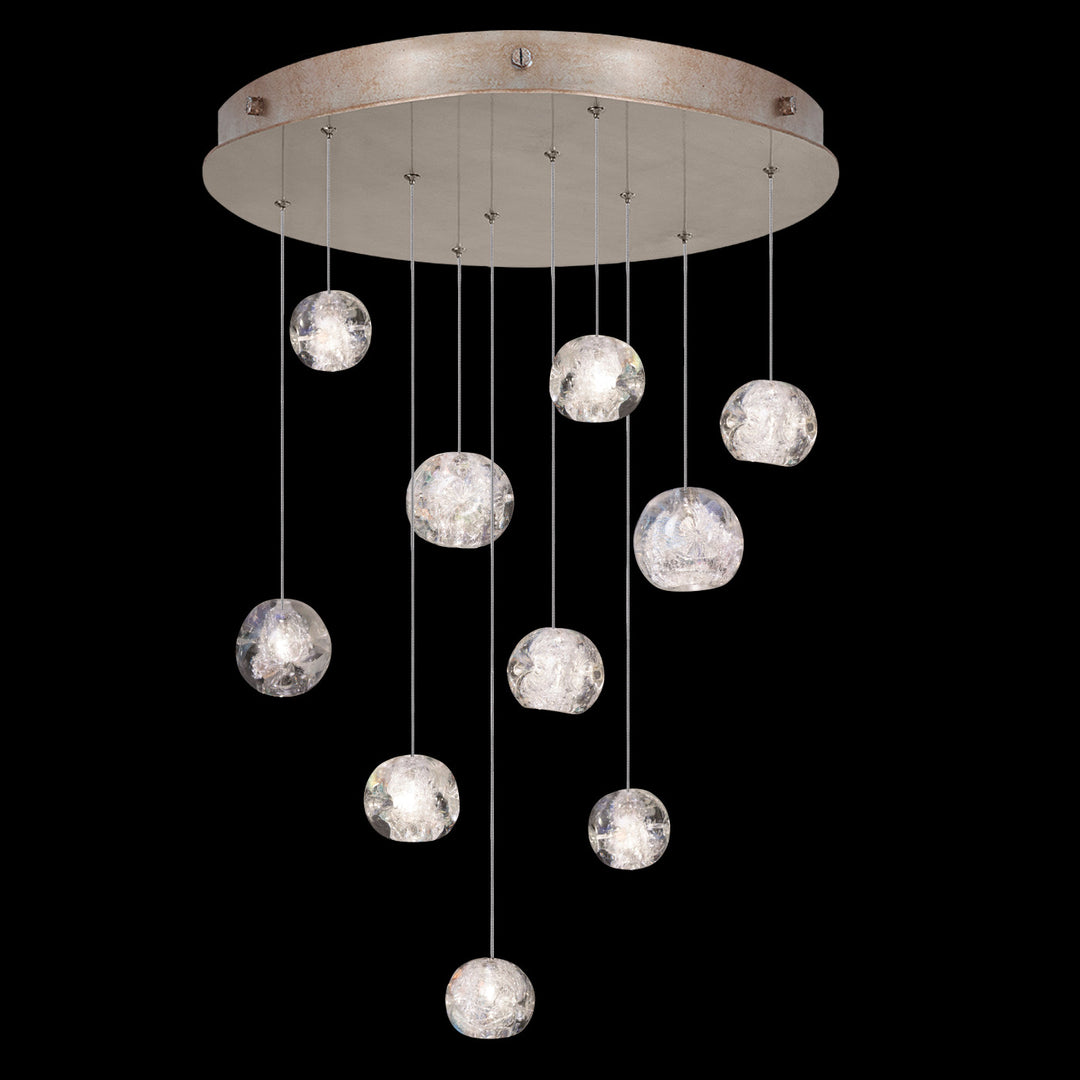 Fine Art Handcrafted Lighting Natural Inspirations 22"W Round Pendant in Mottled Gold Leaf, Nebula (863540-206LD)