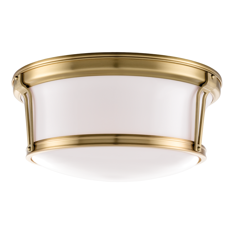 Hudson Valley Lighting Newport Flush Mount Ceiling Flush Mounts Hudson Valley Lighting Aged Brass  