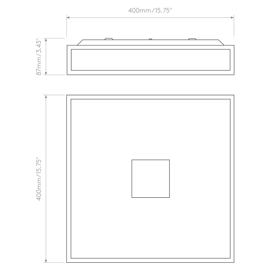 Astro Lighting Mashiko 400 Square dimension diagram