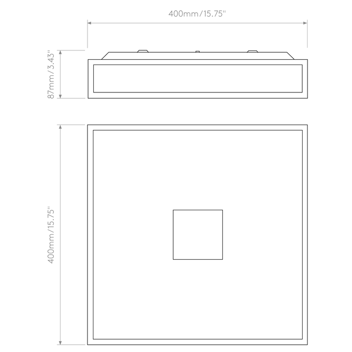 Astro Lighting Mashiko 400 Square dimension diagram
