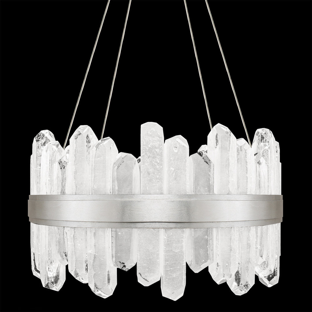 Fine Art Handcrafted Lighting Lior 21"W Round Pendant 882040 in Standard Silver Leaf (882040-1ST)