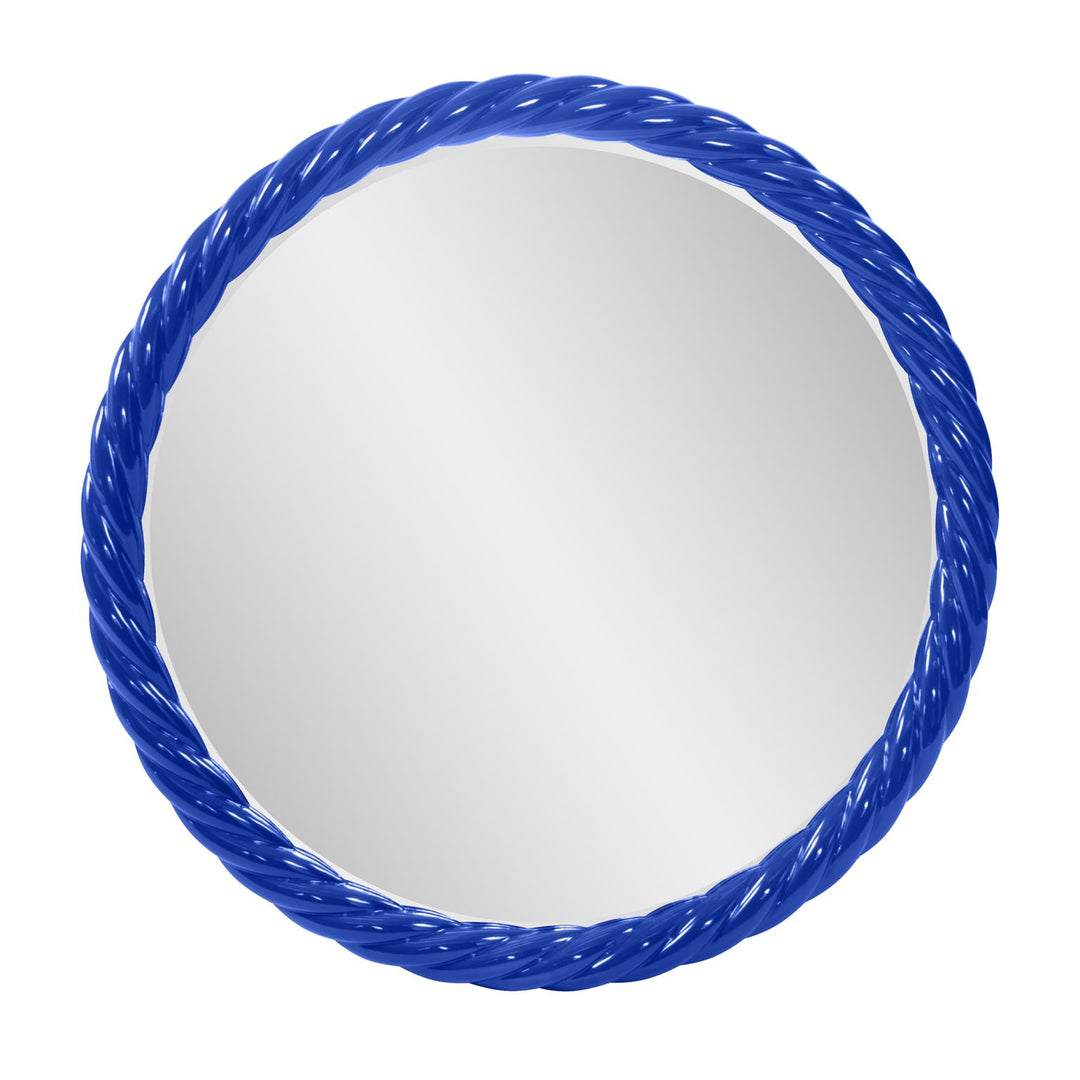 Howard Elliott Collection Gita Braided Round Mirror in Glossy Royal Blue