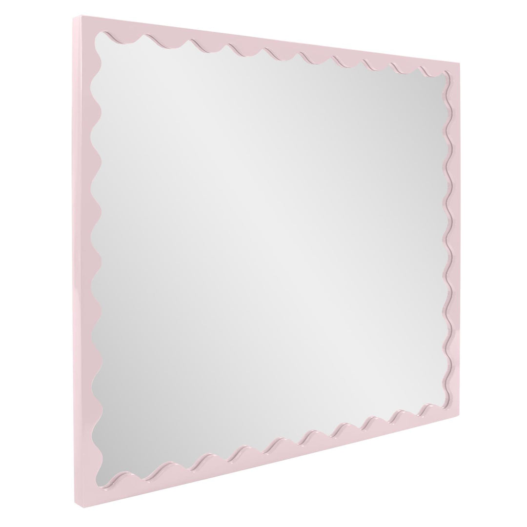 Howard Elliott Collection Santosh Rectangular Mirror with Inner Scalloped Edge in Glossy Lilac