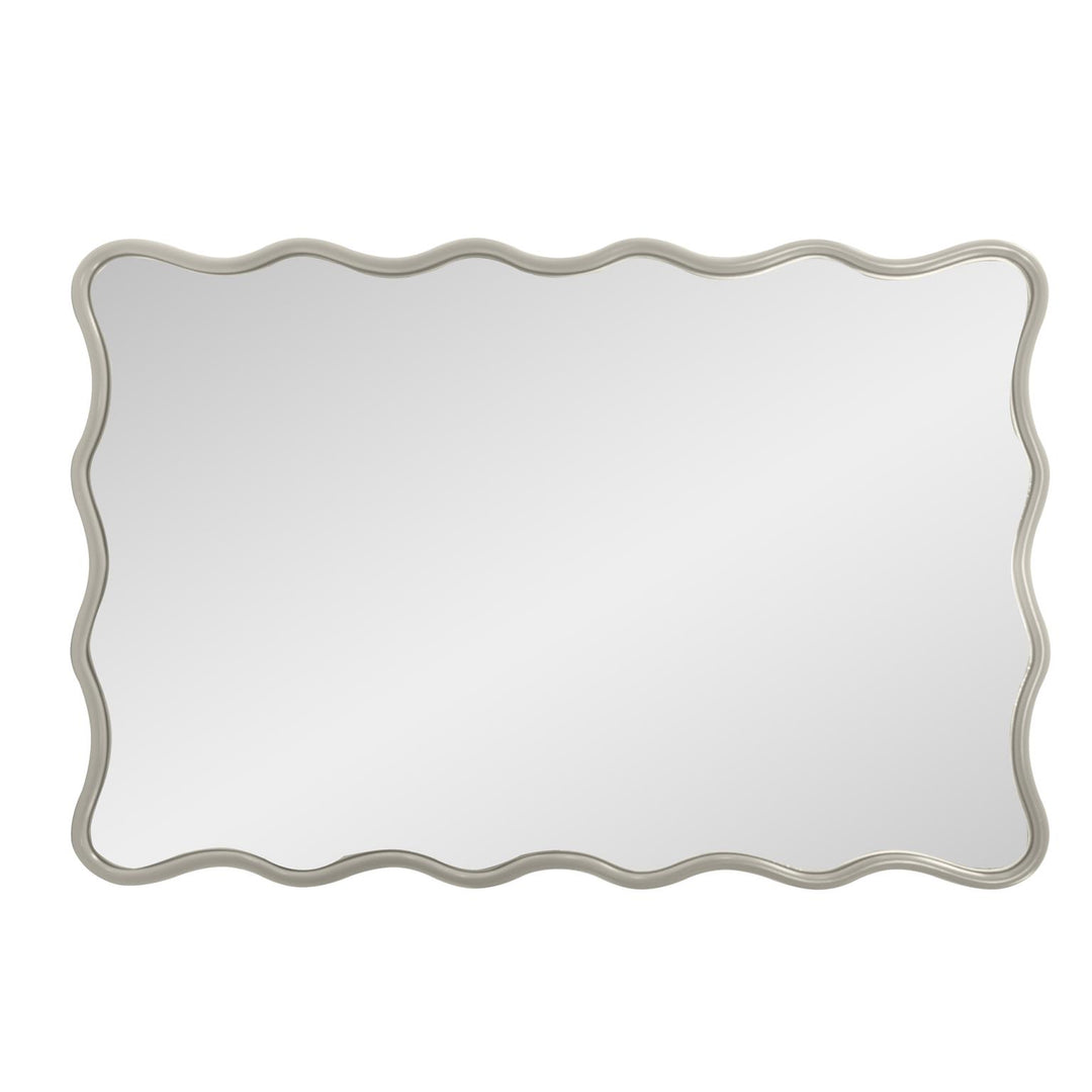 Howard Elliott Collection Maya Rectangular Waved Edge Mirror in Glossy Nickel