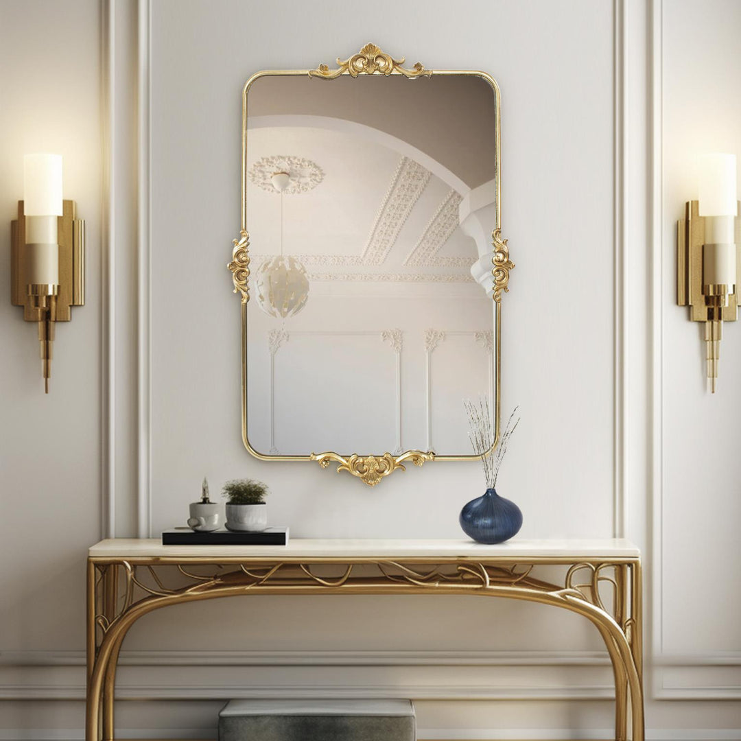 Howard Elliott Collection Wanstead Park Gold Gilded Vanity Mirror