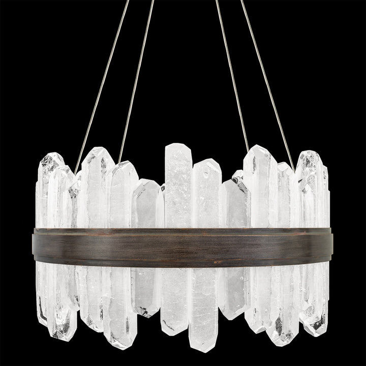 Fine Art Handcrafted Lighting Lior 21"W Round Pendant 882040 in Standard Bronze (882040-3ST)