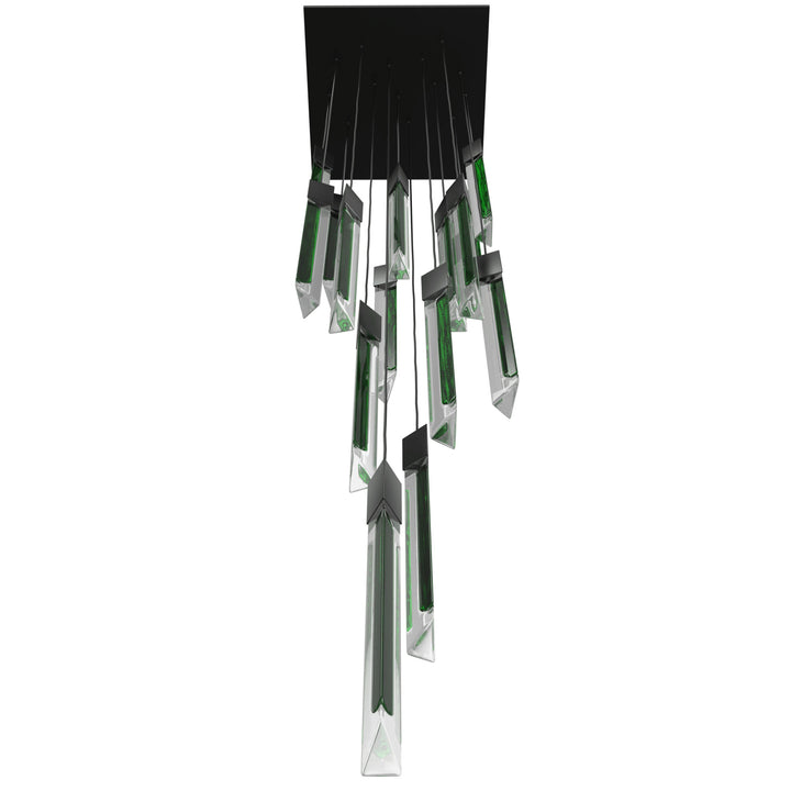 Avenue Lighting Alpine 15-Light 24"W LED Chandelier HF5415-BLK-JAD in Black/Black Jade Crystal view 2