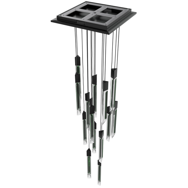 Avenue Lighting Alpine 15-Light 24"W LED Chandelier HF5415-BLK-JAD in Black/Black Jade Crystal view 3