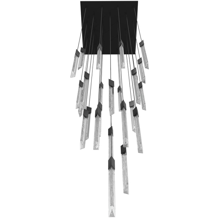 Avenue Lighting Alpine 31-Light 36"W LED Chandelier HF5431-BLK in Black/White Jade Crystal view 2