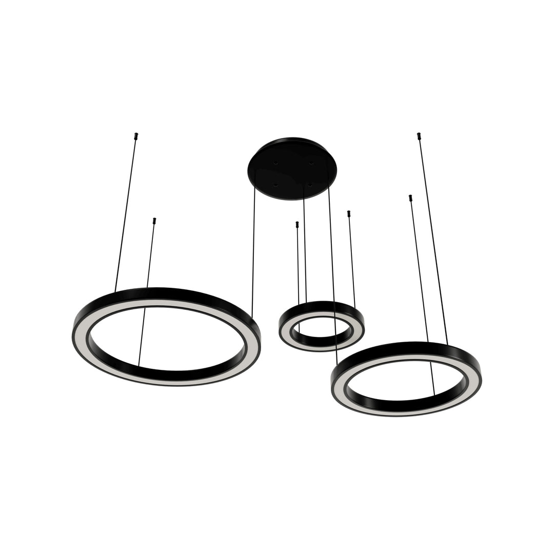 Avenue Lighting Aria 3-Ring 59"W LED Chandelier HF4443-BK in Black Gunmetal