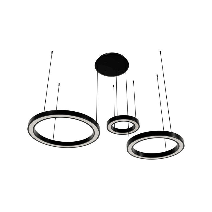 Avenue Lighting Aria 3-Ring 59"W LED Chandelier HF4443-BK in Black Gunmetal