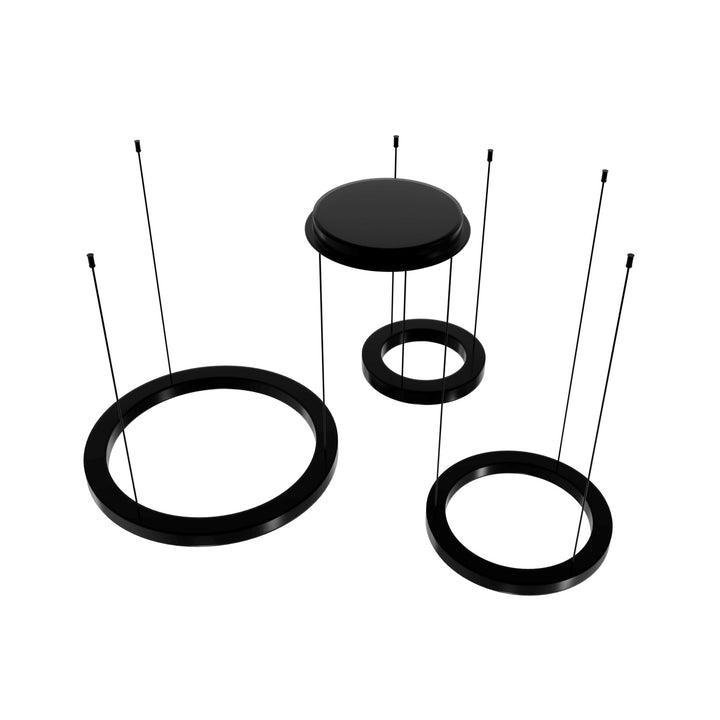 Avenue Lighting Aria 3-Ring 59"W LED Chandelier HF4443-BK in Black Gunmetal view 3