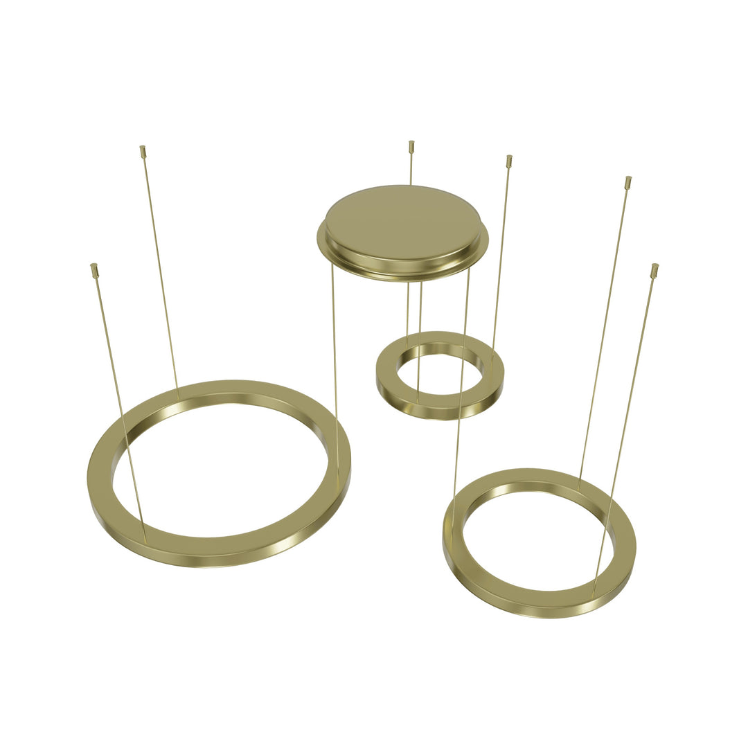 Avenue Lighting Aria 3-Ring 59"W LED Chandelier HF4443-PB in Polished Brass view 3