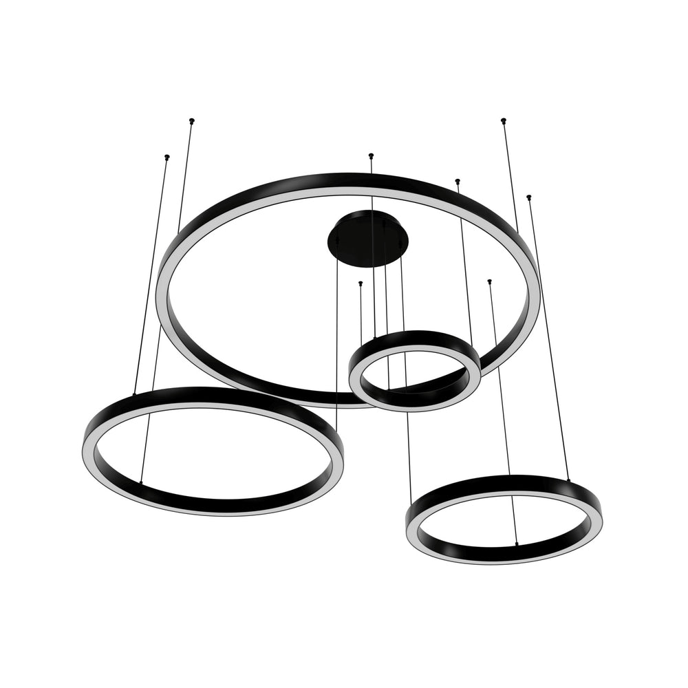 Avenue Lighting Aria 4-Ring 64"W LED Chandelier HF4444-BK in Black Gunmetal view 2