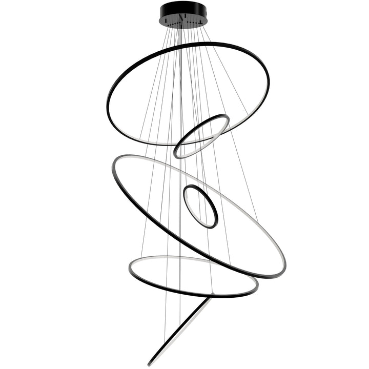Avenue Lighting Aria 6-Ring 48"W LED Chandelier HF4446-BK in Black Gunmetal
