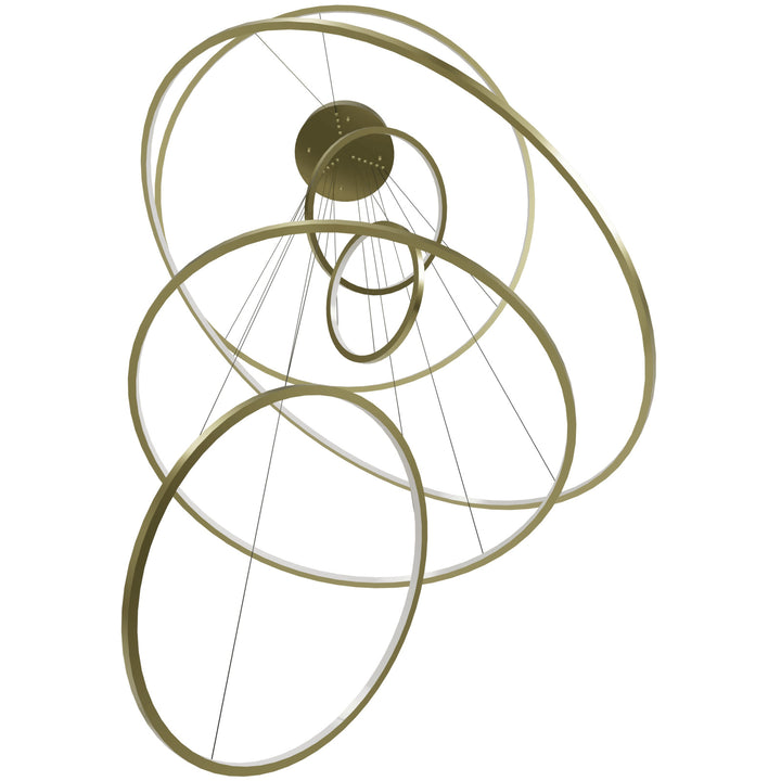Avenue Lighting Aria 6-Ring 48"W LED Chandelier HF4446-PB in Polished Brass view 2