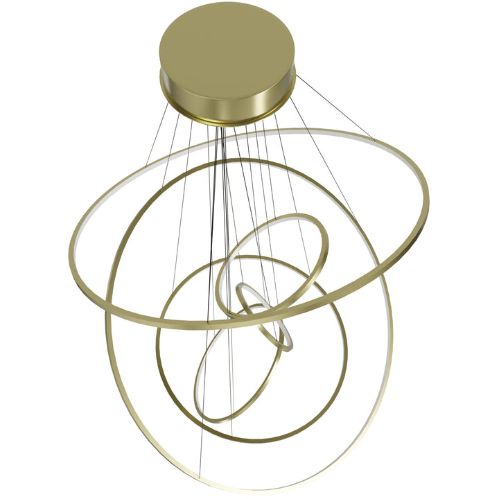 Avenue Lighting Aria 6-Ring 48"W LED Chandelier HF4446-PB in Polished Brass view 3