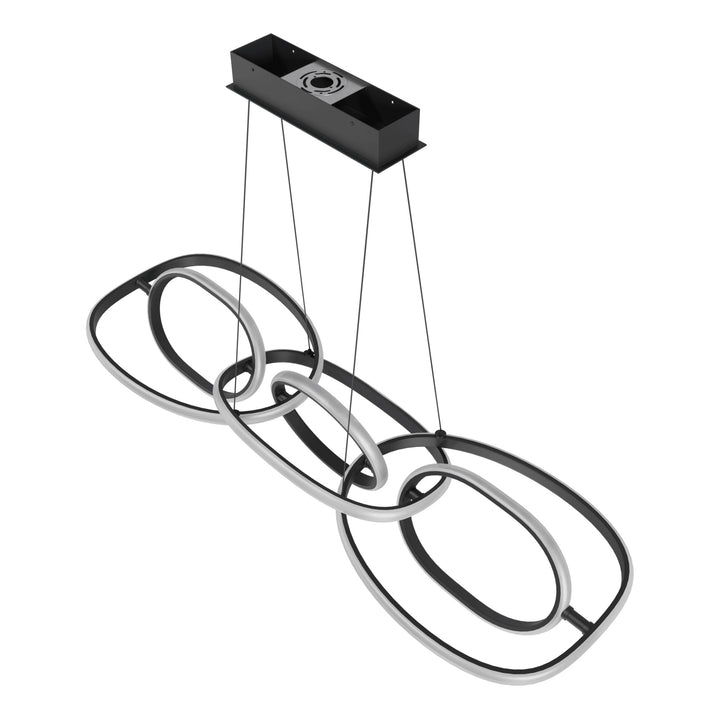 Avenue Lighting Circa 6-Ring 63"W LED Pendant HF5025-BK in Black view 3