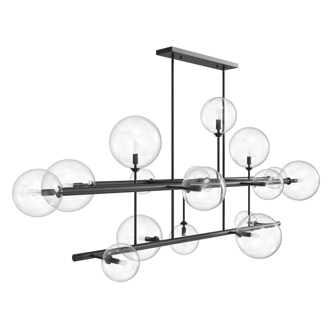Avenue Lighting Delilah 16-Light 84"W Chandelier HF4216-BK in Black/Clear Glass view 2