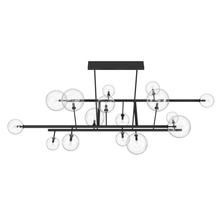 Avenue Lighting Delilah 16-Light 84"W Chandelier HF4216-BK in Black/Clear Glass view 3