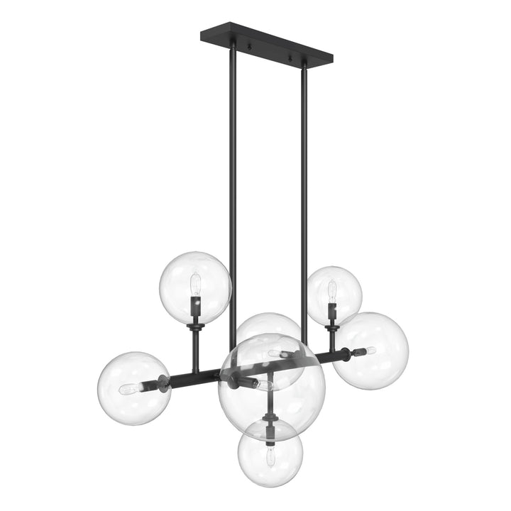 Avenue Lighting Delilah 7-Light 40"W Chandelier HF4207-BK in Black/Clear Glass view 2