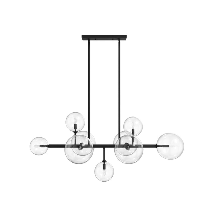 Avenue Lighting Delilah 9-Light 51"W Chandelier HF4209-BK in Black/Clear Glass