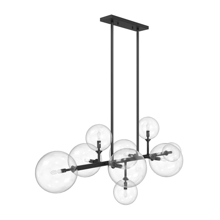 Avenue Lighting Delilah 9-Light 51"W Chandelier HF4209-BK in Black/Clear Glass view 2