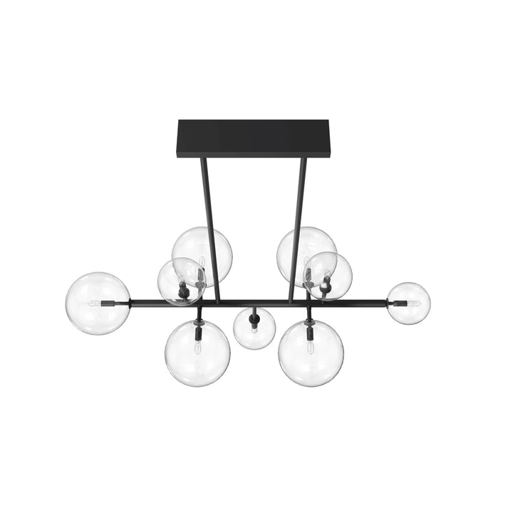 Avenue Lighting Delilah 9-Light 51"W Chandelier HF4209-BK in Black/Clear Glass view 3