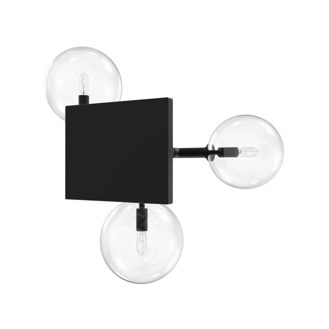 Avenue Lighting Delilah 3-Light 18"W Wall Sconce HF4203-BK in Black/Clear Glass view 3