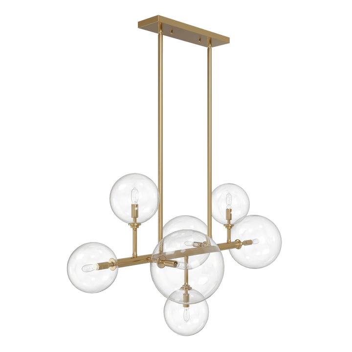 Avenue Lighting Delilah 7-Light 40"W Chandelier HF4207-AB in Aged Brass/Clear Glass view 2