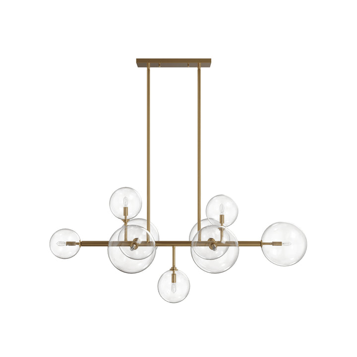 Avenue Lighting Delilah 9-Light 51"W Chandelier HF4209-AB in Aged Brass/Clear Glass