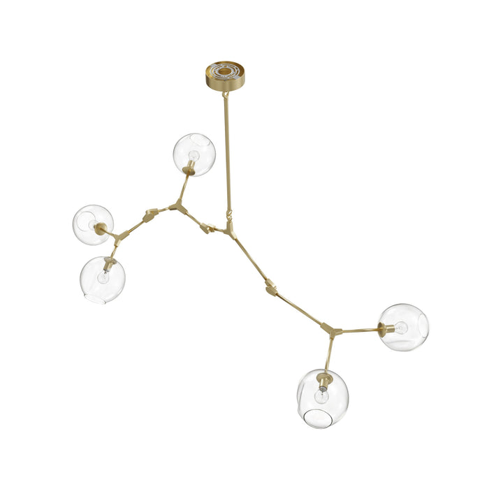 Avenue Lighting Fairfax 66"W 5-Light Chandelier HF8085-BB in Brushed Brass view 3